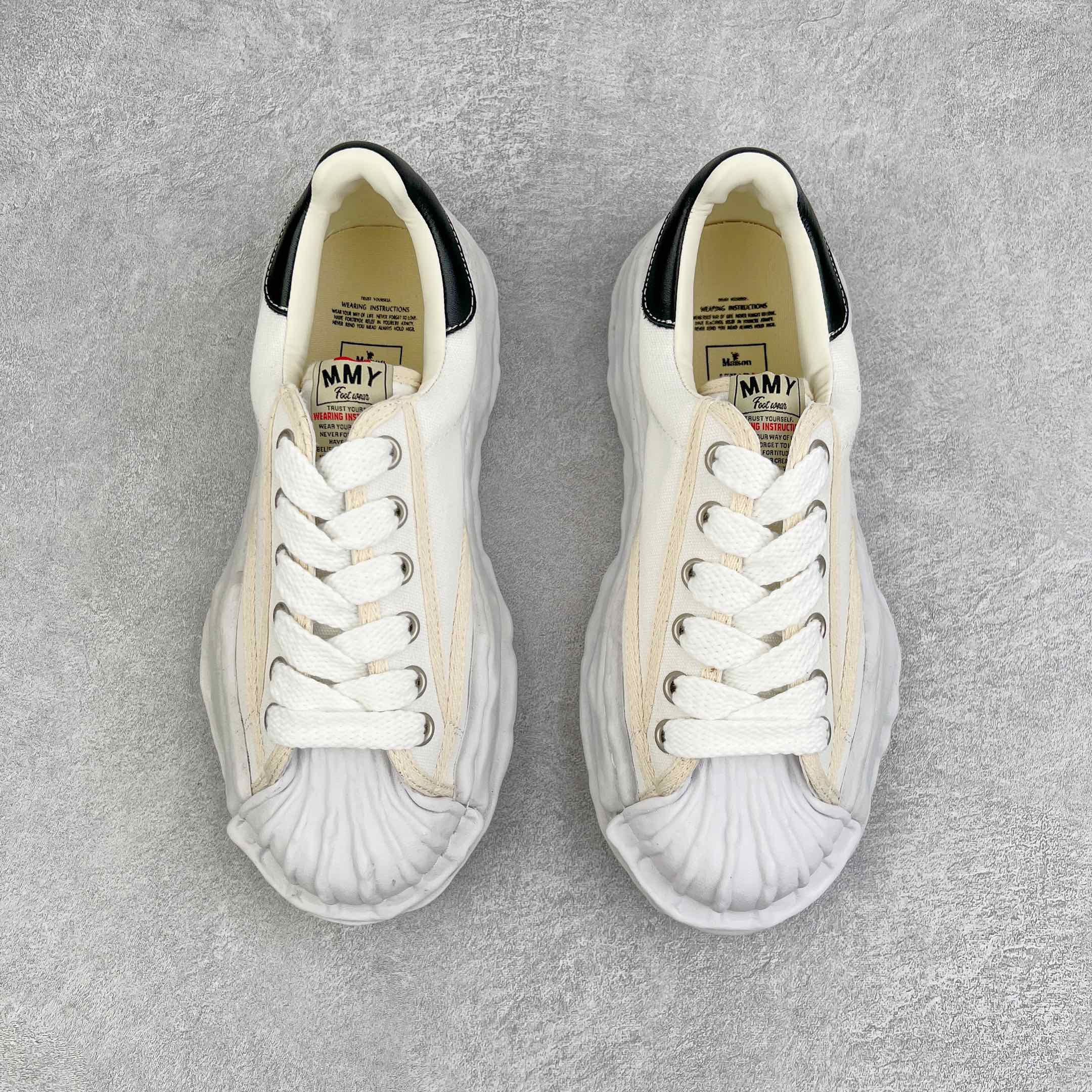 MIHARA YASUHIRO Original MMY 三原康裕 白色 水洗做旧 低筒 溶胶鞋 帆布鞋 板鞋 休闲鞋 增高鞋 男鞋 女鞋 