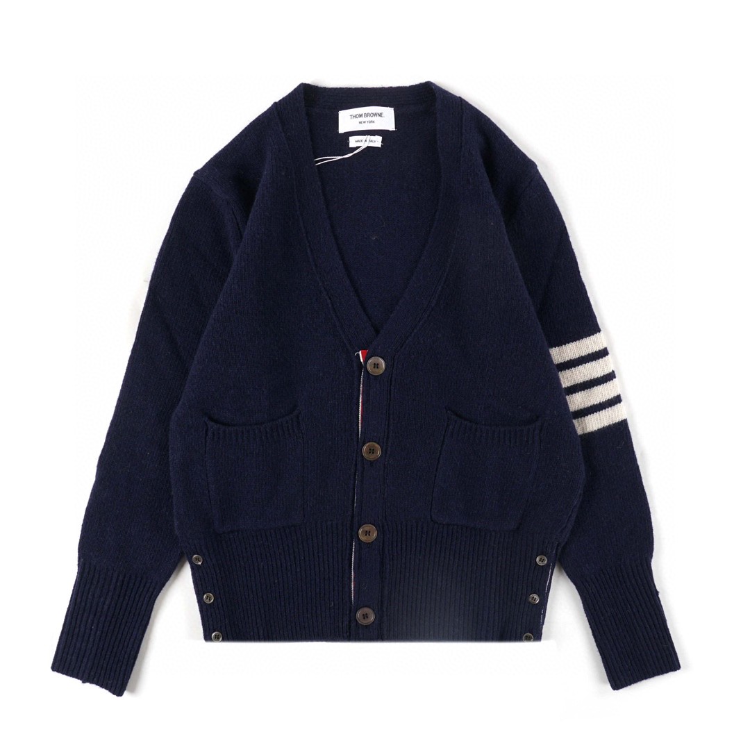 Thom Browne 21FW 四条纹单排扣羊毛衫 藏青色 针织衫 开衫 毛衣 外套 长袖 男女同款 