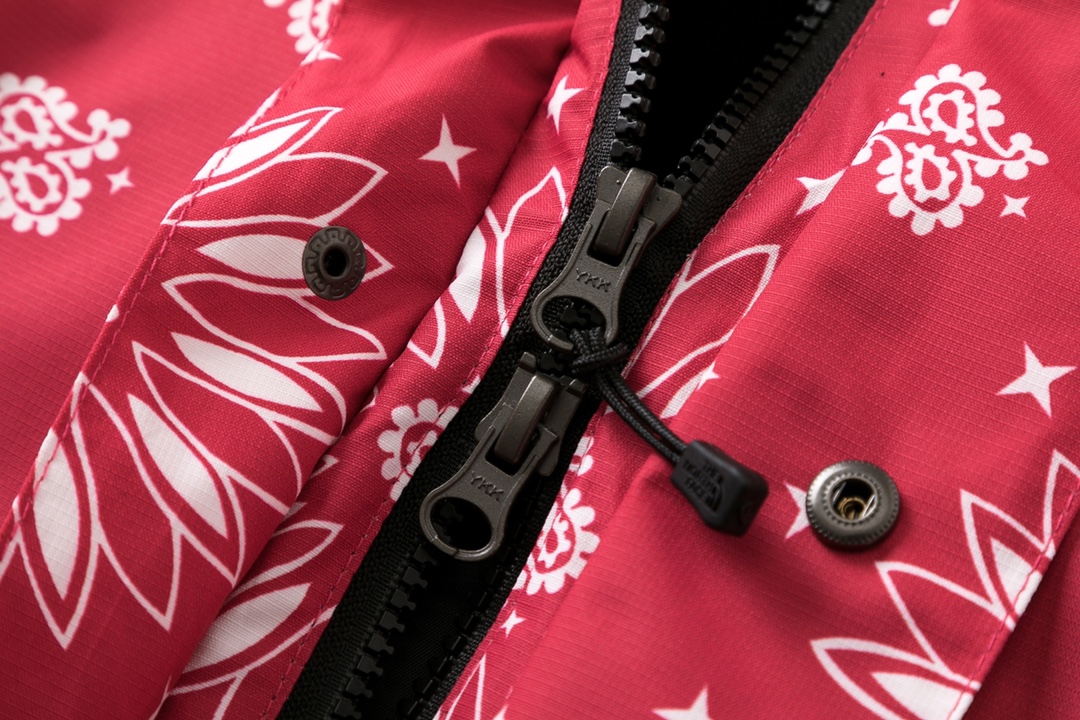 Supreme The North Face 14FW Bandana Mountain Jacket  Red  聯名款 紅色色 變形蟲 腰果花 连帽冲锋衣 夾克 防水 防風 外套 男款 女款 SUP-FW14-636