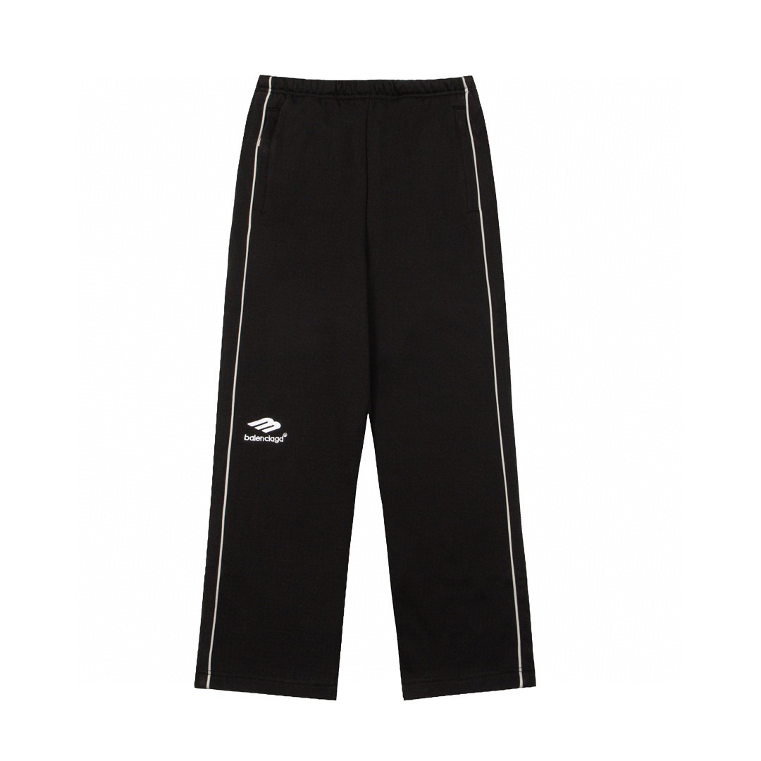 Balenciaga 3B Sports lcon Tracksuit 黑色 裤子 休闲裤 运动裤 长裤 宽松 男女同款 697967TMVA61000