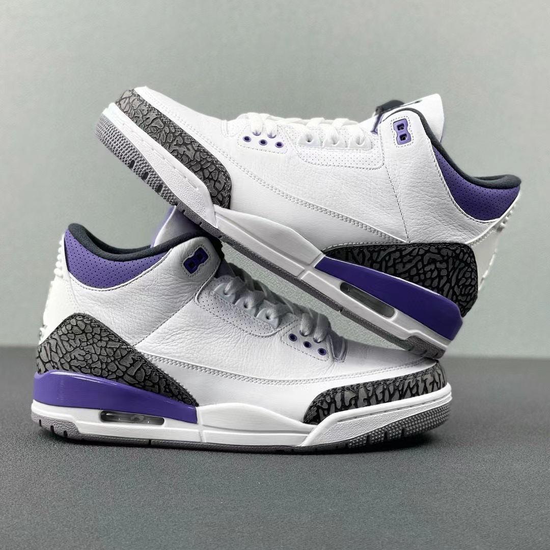 Air Jordan 3 Retro Dark Iris  AJ3 白紫 低筒 休闲鞋 篮球鞋 板鞋 男鞋 CT8532-105