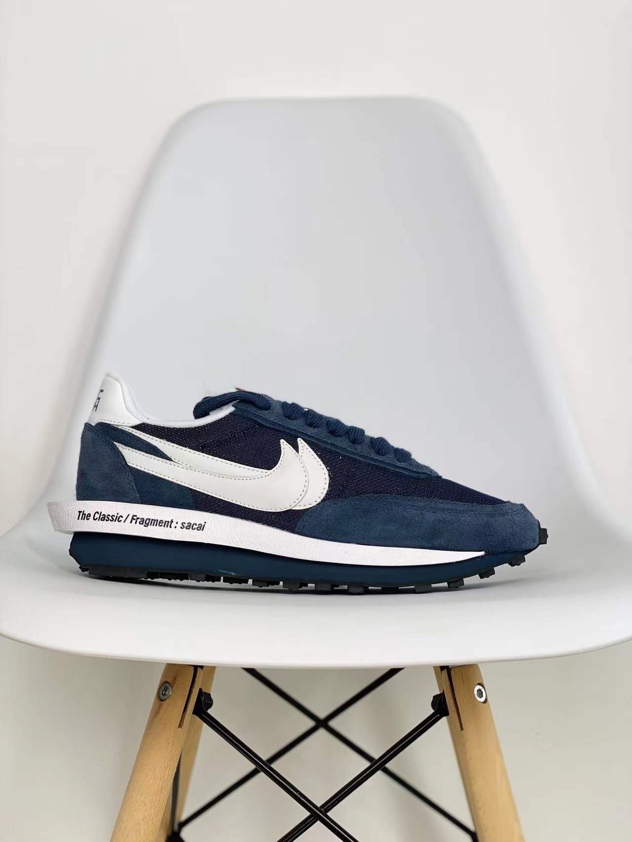 Fragment design x Sacai x NK LDV Waffle Daybreak 蓝色 藤原浩闪电三方联名  休闲鞋 透气网面 运动鞋 男鞋厚底 女鞋增高