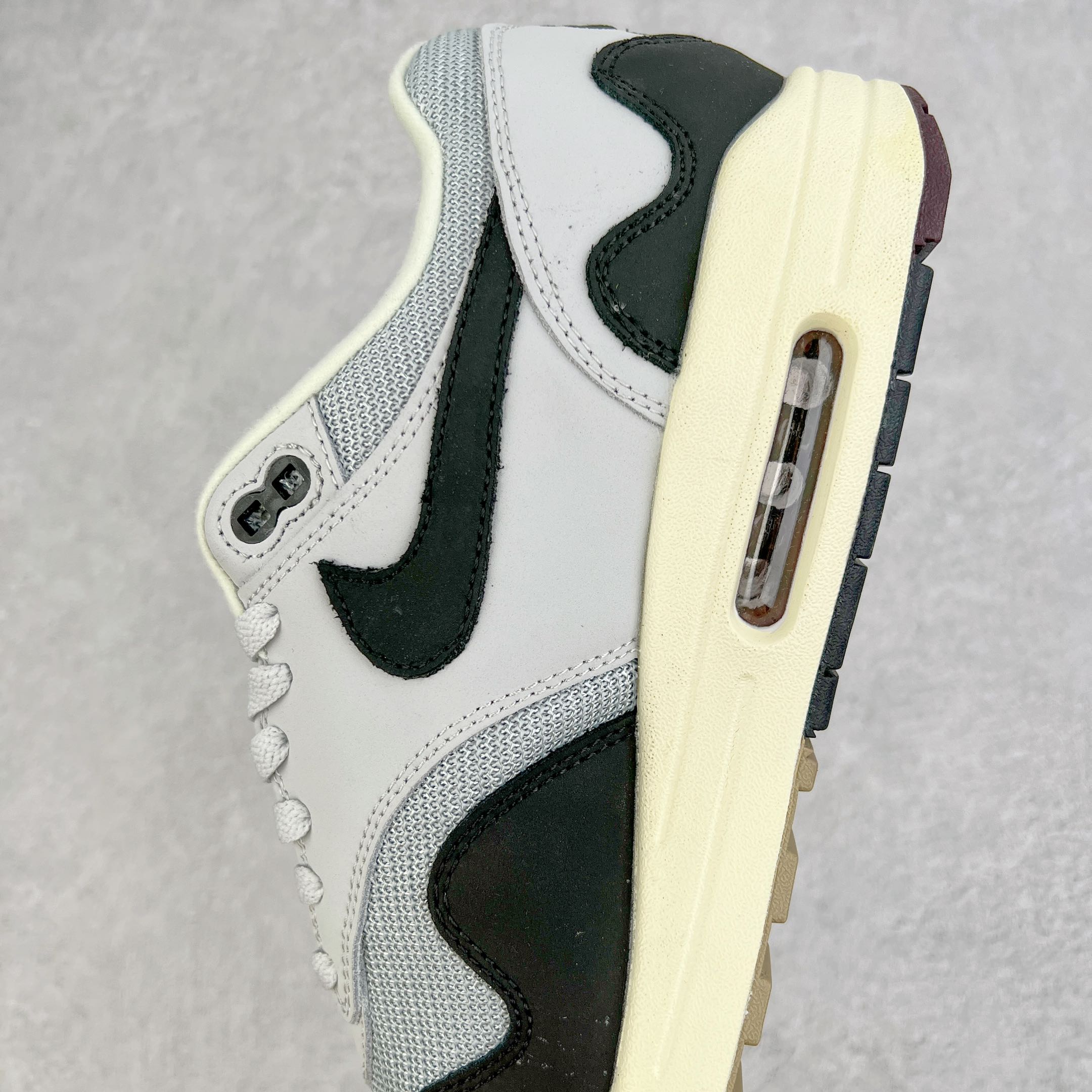 Patta Air Max 1 黑灰色 波浪纹 低筒 减震运动鞋 休闲鞋 板鞋 男鞋 女鞋 