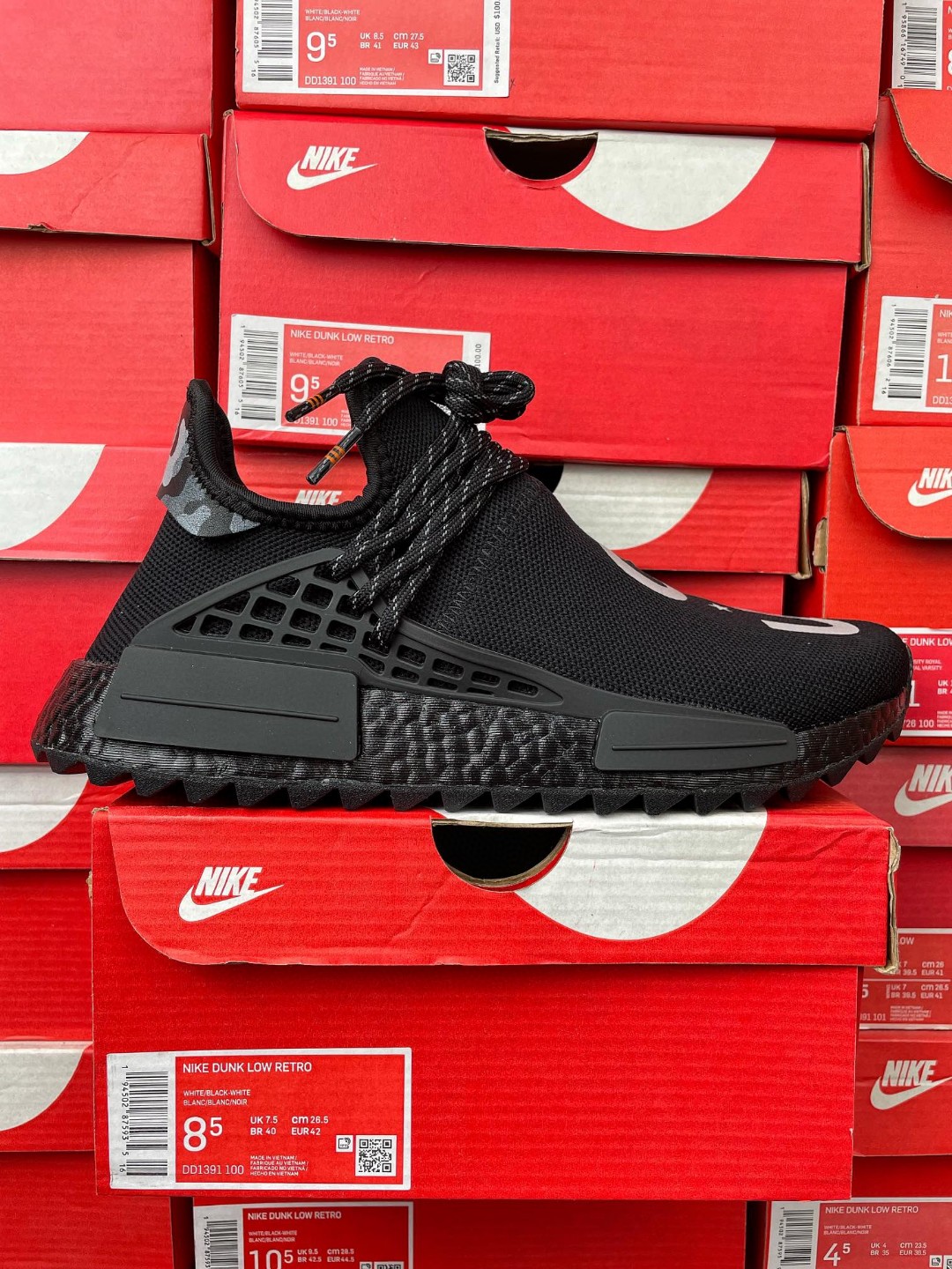 Pharrell Williams x adidas originals NMD HU Human Race Triple Black 菲董联名 黑武士 低筒 运动鞋 休闲鞋 男鞋 女鞋 
