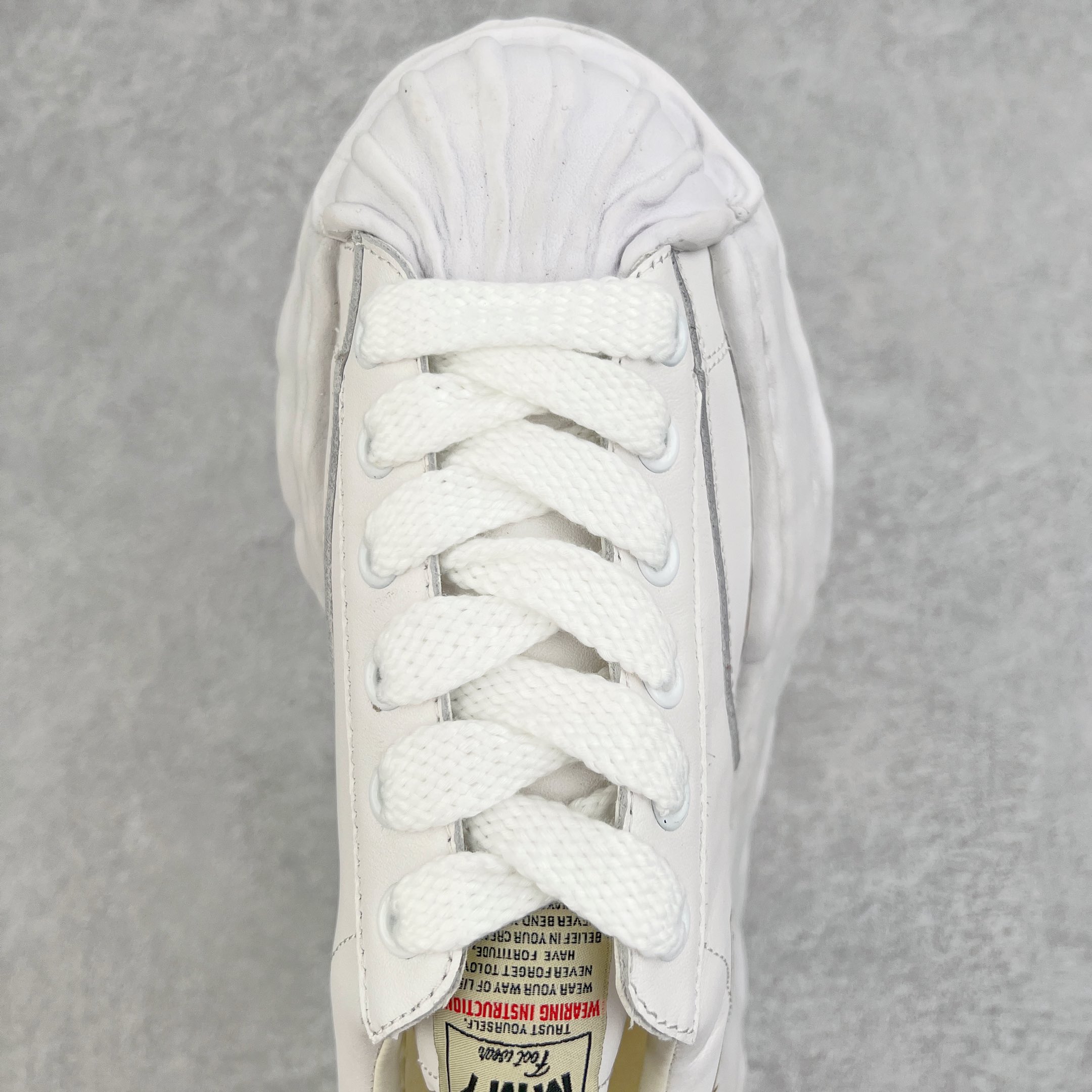 MIHARA YASUHIRO Original MMY 三原康裕 白色 皮面 水洗做旧 低筒 溶胶鞋 帆布鞋 板鞋 休闲鞋 增高鞋 男鞋 女鞋 