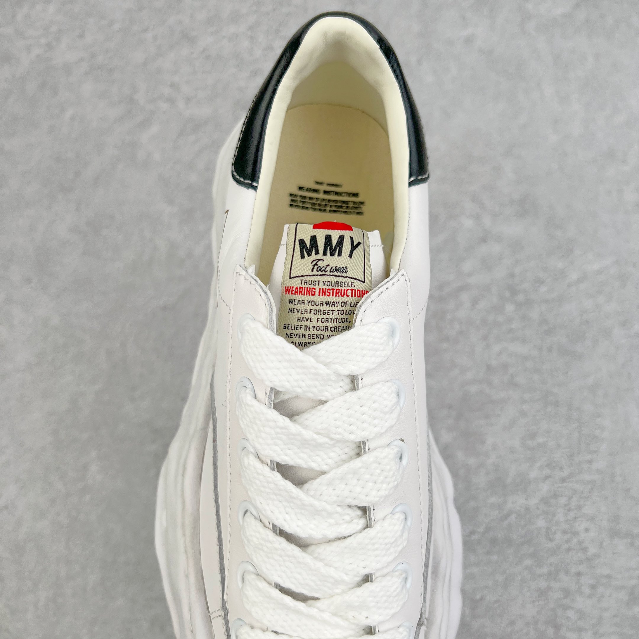 MIHARA YASUHIRO Original MMY 三原康裕 白色 皮面 水洗做旧 低筒 溶胶鞋 帆布鞋 板鞋 休闲鞋 增高鞋 男鞋 女鞋 