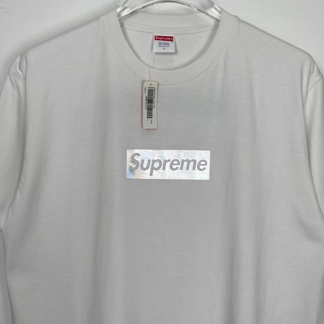 Supreme Chicago Box Logo 开业限定 白色 液态银  短袖 T 恤 男女同款 SUP-FW20-740