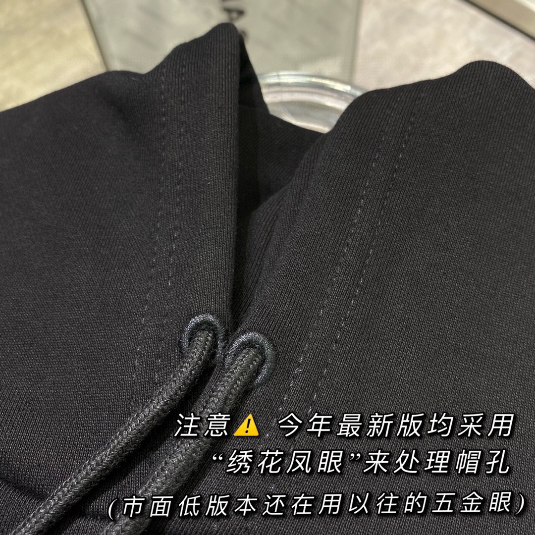 Balenciaga 巴黎世家 可乐 印花波浪 Logo 黑色 连帽卫衣 套头卫衣 长袖 秋冬 男女同款 