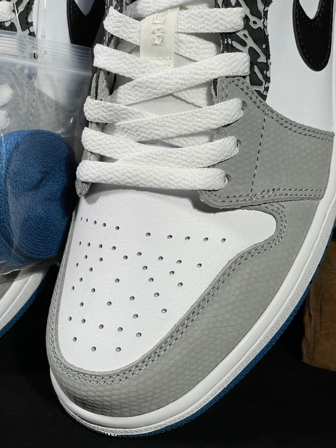 Air Jordan 1 Low AJ1 SE True Blue 真蓝 爆裂纹 白蓝 低筒 板鞋 休闲鞋 男鞋 DM1199-140