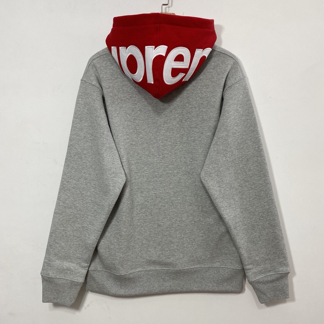 Supreme FW21 Week 2 Contrast Hooded Sweatshirt 字母徽标 Logo印花 灰色 黑色 连帽卫衣 加绒 套头 宽松 秋冬款 男女同款 SUP-FW21-147