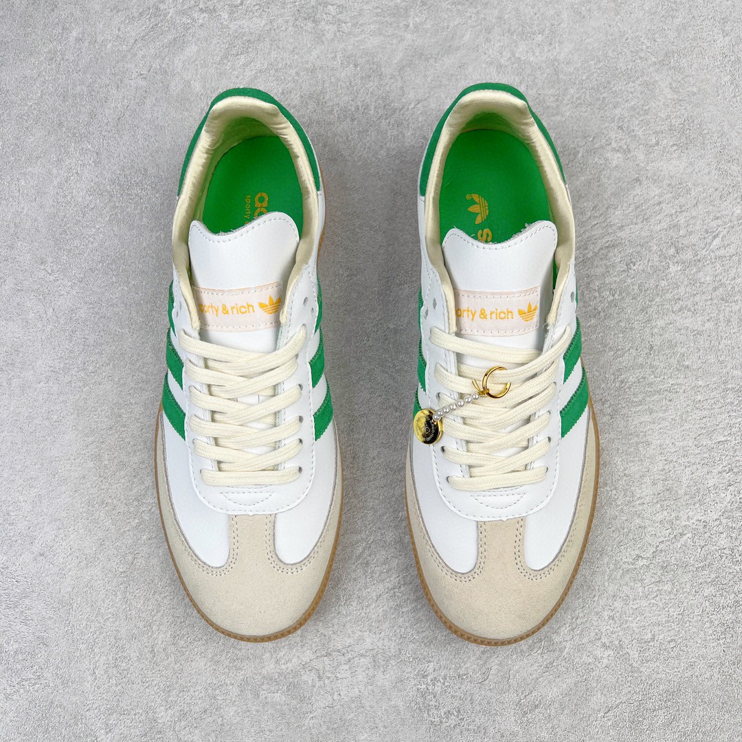 SPORTY & RICH adidas originals Samba OG 白绿 低筒 复古板鞋 休闲鞋 男鞋 女鞋 HQ6075