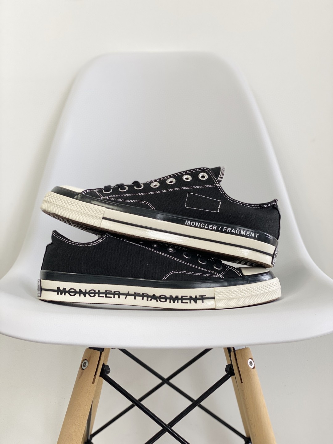 Fragment Design x Moncler x Converse Chuck Taylor All Star 1970s 藤原浩三方联名 黑色 低筒 帆布鞋 板鞋 休闲鞋  男鞋 女鞋 172320C