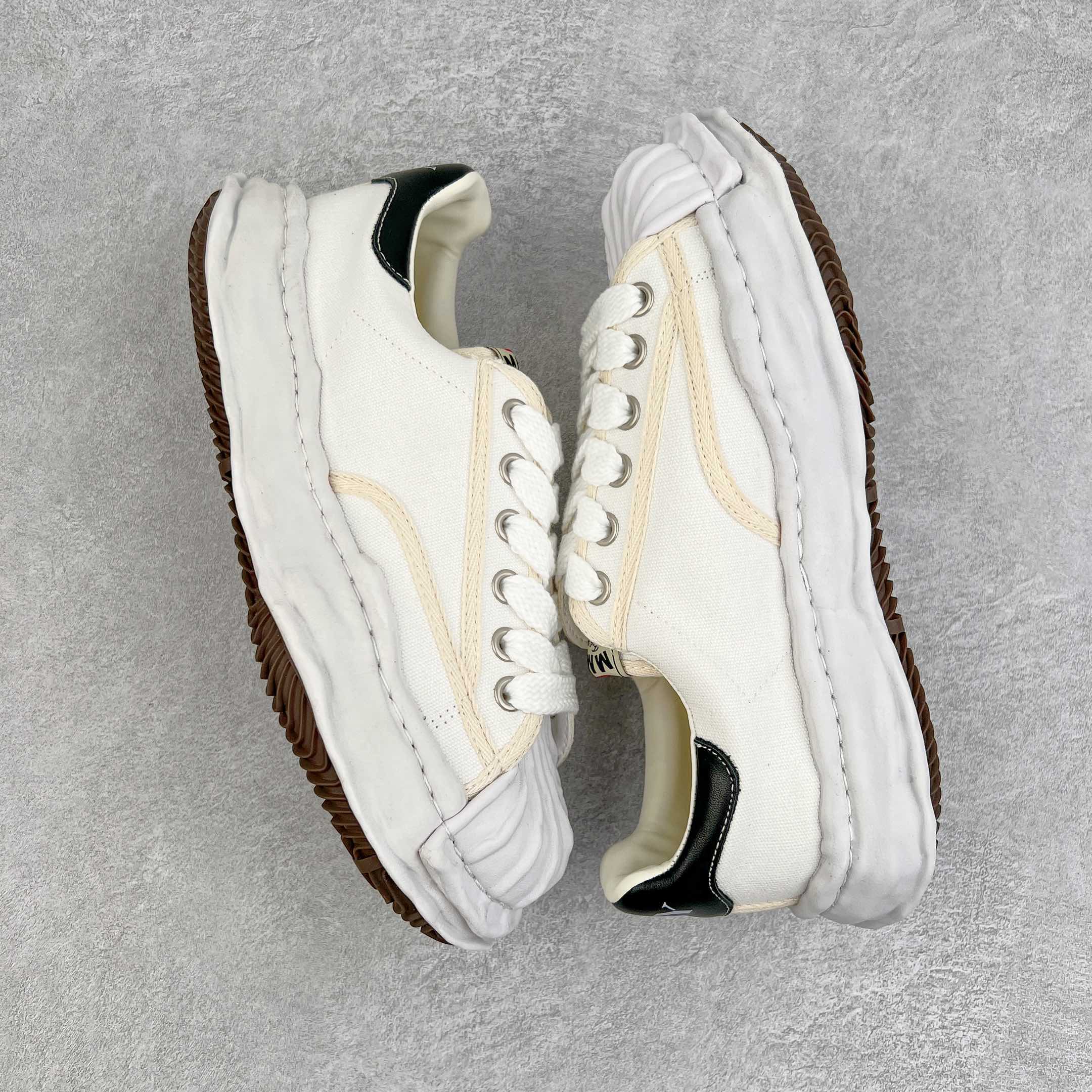 MIHARA YASUHIRO Original MMY 三原康裕 白色 水洗做旧 低筒 溶胶鞋 帆布鞋 板鞋 休闲鞋 增高鞋 男鞋 女鞋 