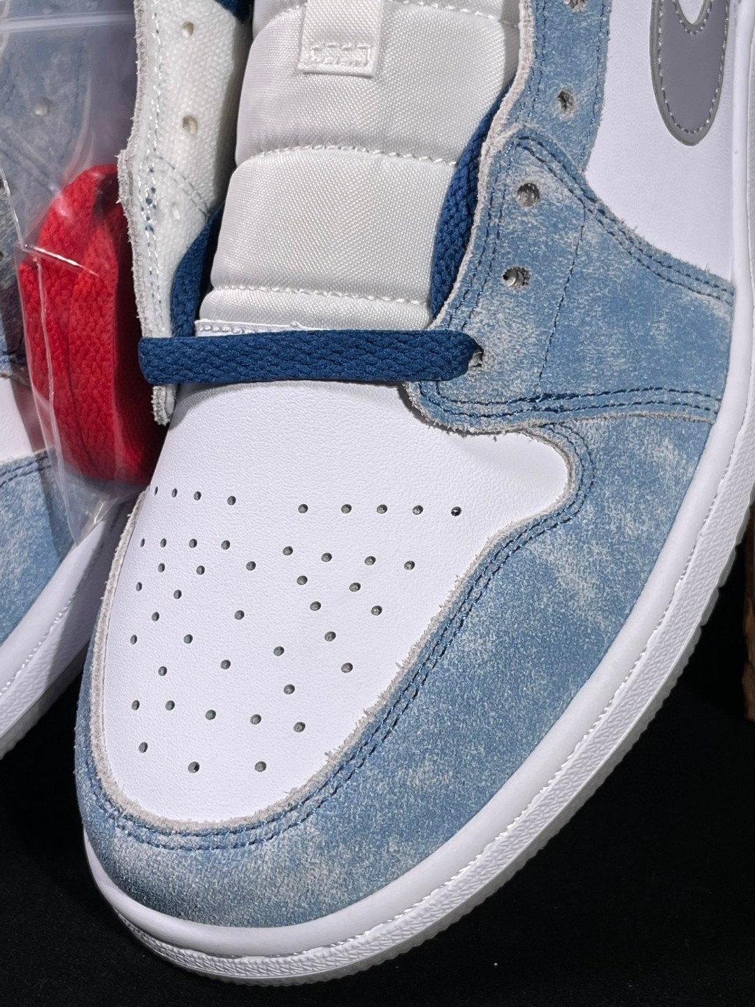 Air Jordan 1 Mid AJ1 SE 白蓝 水洗 篮球鞋 运动鞋 休闲鞋 男鞋  DN3706-401