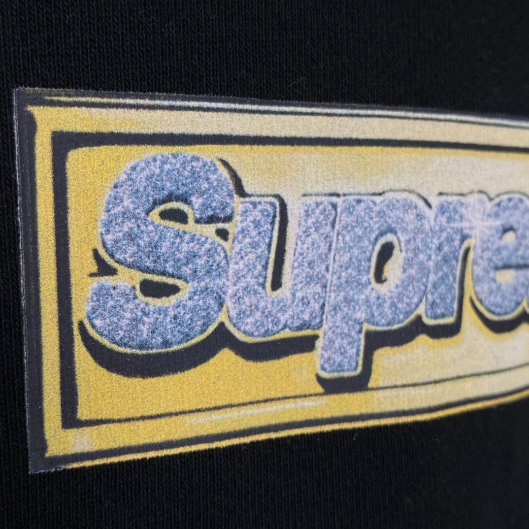 Supreme SS22  Week Bling Box Logo Hooded 黑色 宝石 长袖 保暖 加绒 卫衣男女同款  