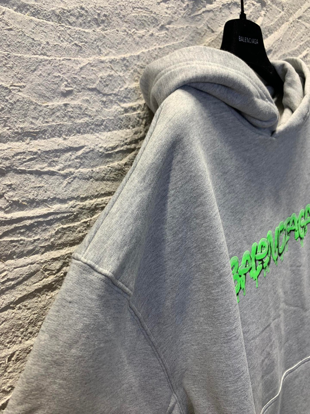 Balenciaga SS22 字母Logo 图案印花 灰色 连帽卫衣 套头卫衣 长袖 秋冬 男女同款 