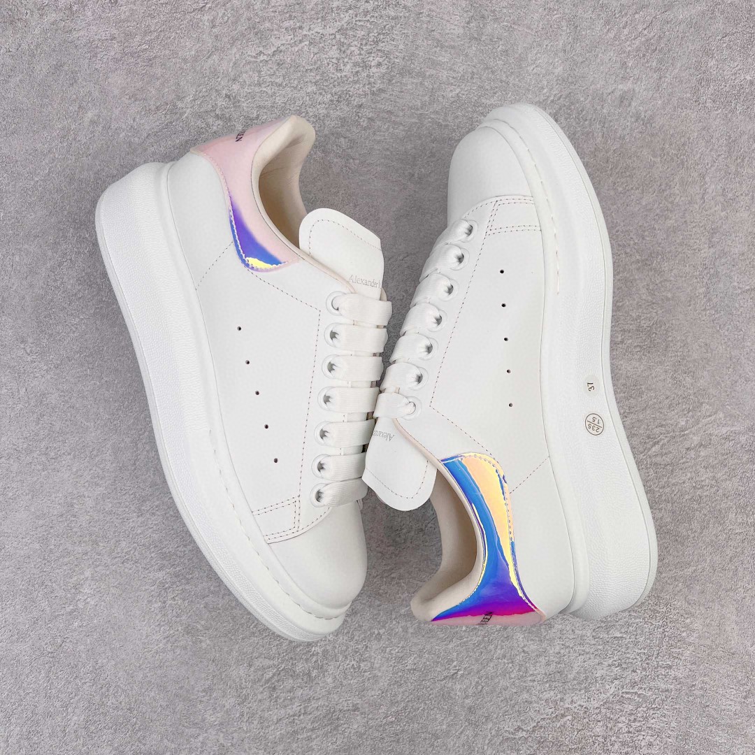 Alexander McQueen 麦昆 白色 闪粉镭射尾 低筒 板鞋 休闲鞋 厚底鞋 增高鞋 男鞋 女鞋 553680WHX929123