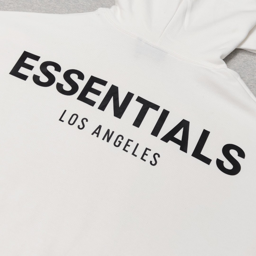 Fear of God Essentials 洛杉矶系列 背后字母徽标 Logo 黑色 白色 灰色 连帽卫衣 加绒 套头 外套 长袖 男女同款 FOG-FW19-115