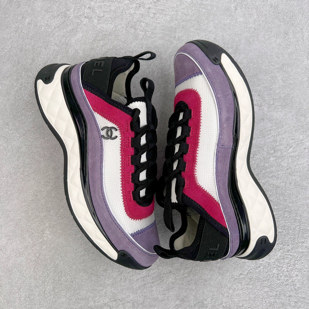 CHANEL 香奈儿 粉紫 绒面 小牛皮 低筒 运动鞋 休闲鞋 跑步鞋 女鞋