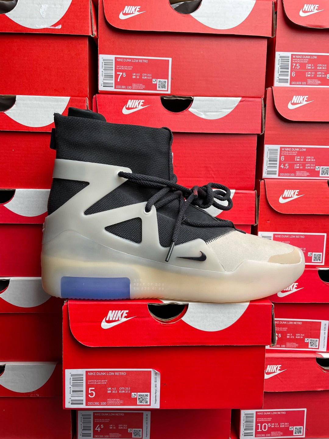Nike Air Fear of God 1 String FOG 黑白灰 高筒 篮球鞋 球鞋 实战鞋 运动鞋 AR4237-902
