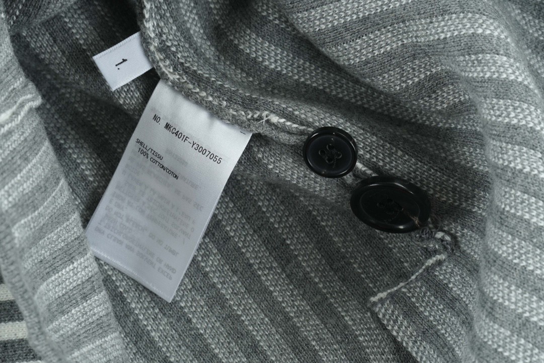 Thom Browne 22FW 条纹西装外套 灰色 长袖 秋冬款 男女同款 