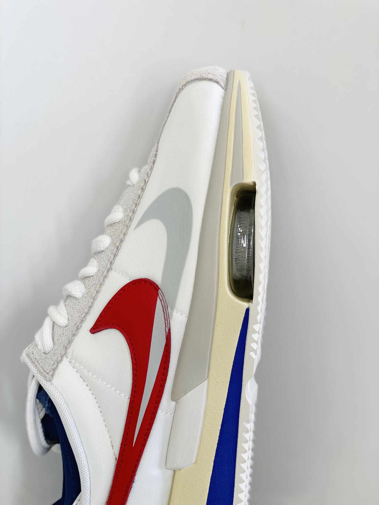 Sacai x Cortez 4.0 白红蓝 解构 低筒 复古休闲鞋 跑步鞋 板鞋 男鞋 女鞋 DQ0581-100