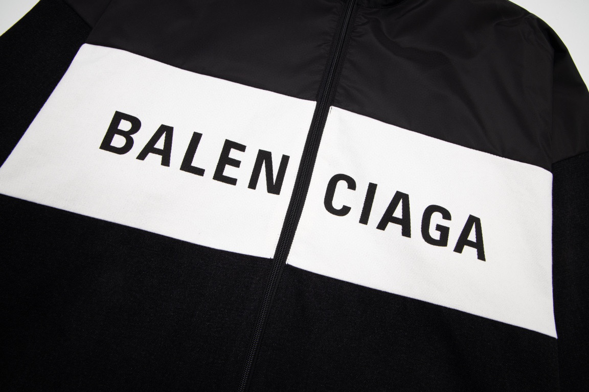 Balenciaga FW21 大Logo 黑色 印花夾克 冲锋衣 外套 男款 女款 529213TBQ031000