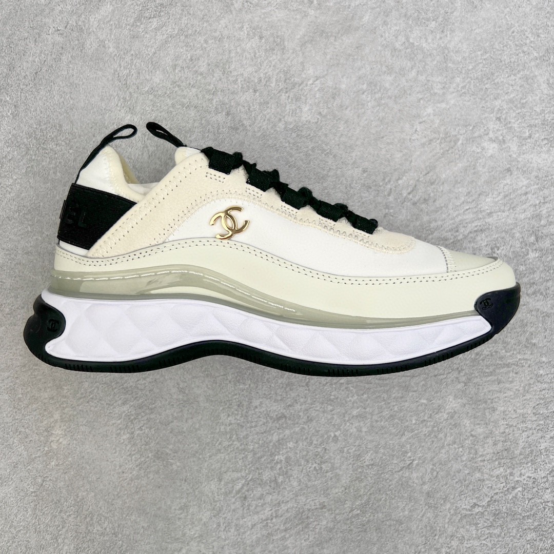 CHANEL 香奈儿 象牙白 金扣 天鹅绒 小牛皮 低筒 运动鞋 休闲鞋 跑步鞋 女鞋 G35618 Y53646 10800金扣
