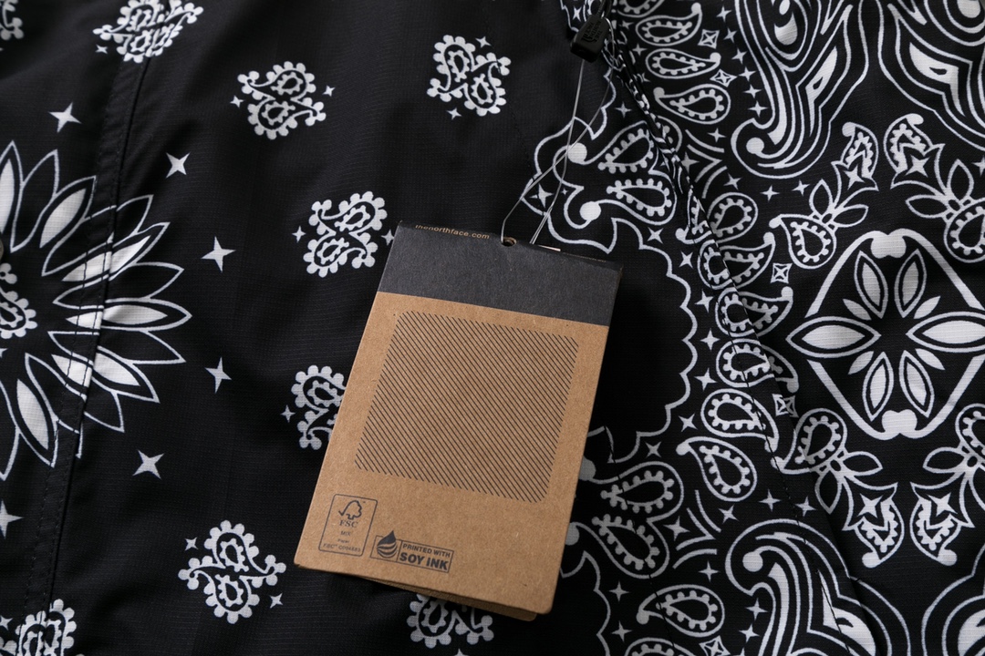 Supreme The North Face 14FW Bandana Mountain Jacket  Black 聯名款 黑色 變形蟲 腰果花 连帽冲锋衣 夾克 防水 防風 外套 男款 女款 SUP-FW14-636