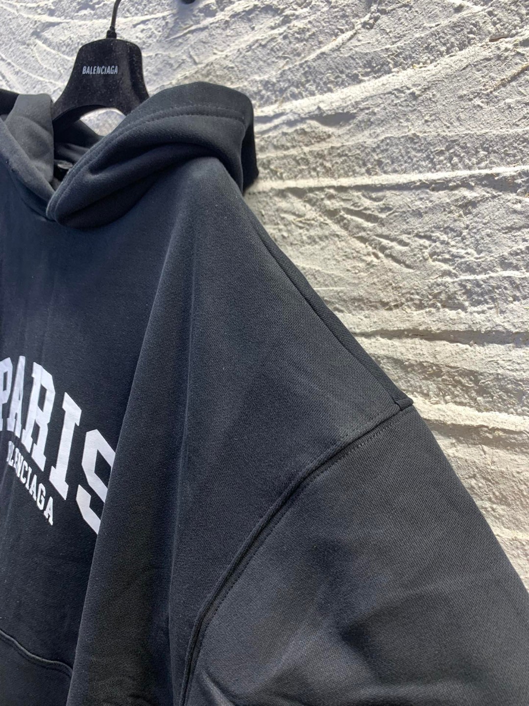 Balenciaga SS22 城市系列 纯色字母Logo 黑色 连帽卫衣 套头卫衣 长袖 秋冬 男女同款 