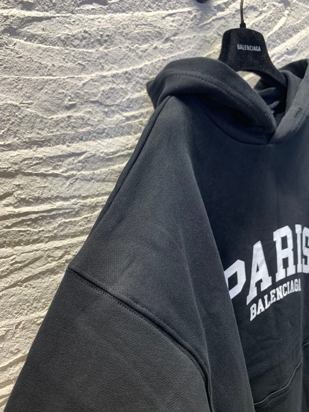 Balenciaga SS22 城市系列 纯色字母Logo 黑色 连帽卫衣 套头卫衣 长袖 秋冬 男女同款 