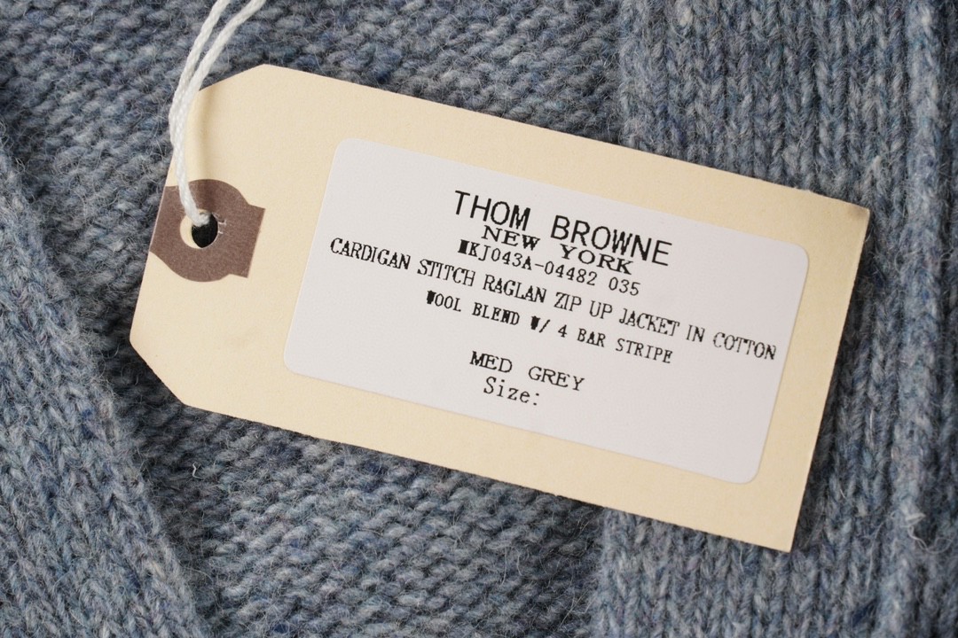 Thom Browne 条纹提花羊毛衫 灰色 针织衫 开衫 毛衣 外套 长袖 男女同款 