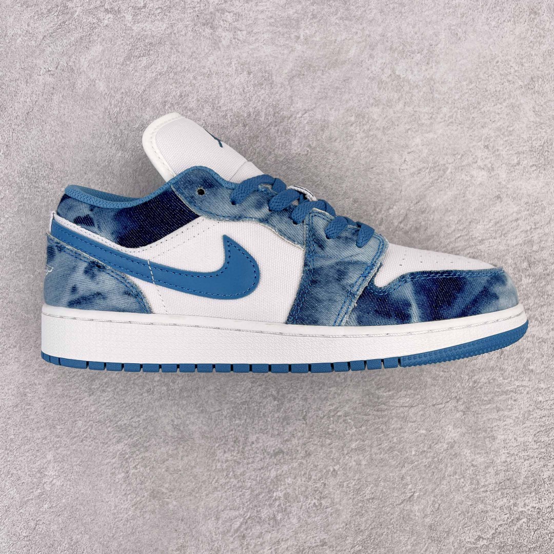 Air Jordan 1 Low GS AJ1 白蓝 水洗丹宁 低筒 复古 篮球鞋 板鞋 运动鞋 男鞋 女鞋 DM8947-100