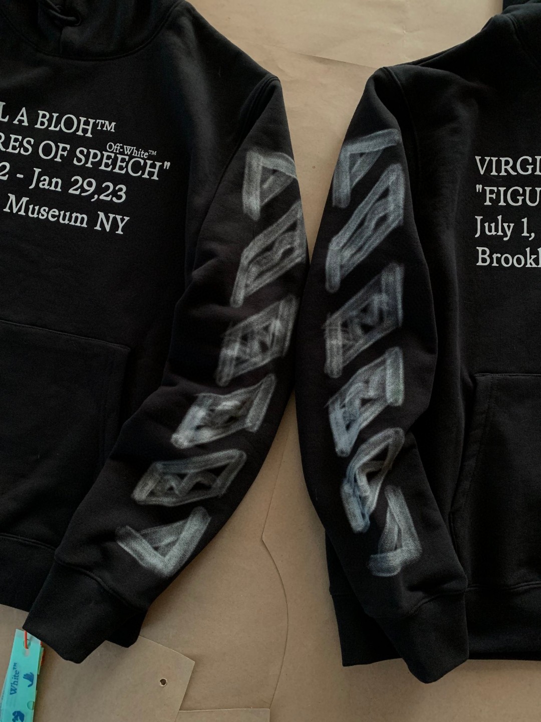  Off White 22FW 黑色 布鲁克林博物馆粉刷箭头 连帽卫衣 长袖 秋冬 男女同款