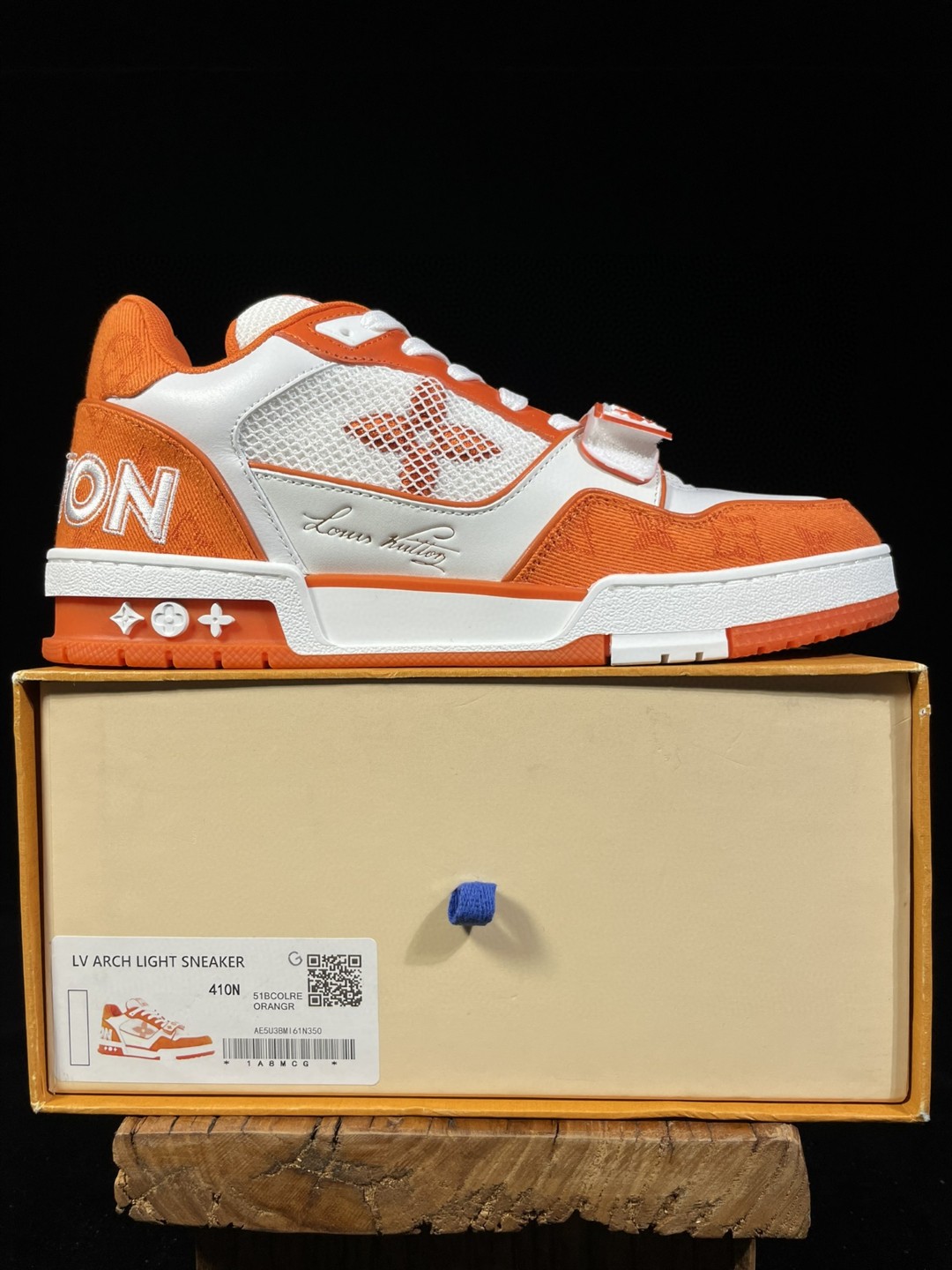 Louis Vuitton 路易威登 Trainer 魔术贴 白橙 休闲鞋 板鞋 运动鞋 男鞋 女鞋 1A9ZBI