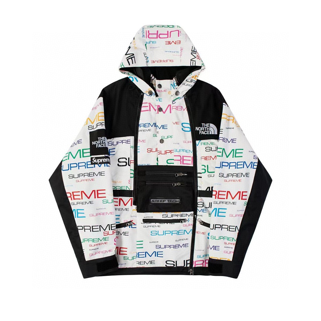 Supreme Week 9 The North Face 联名款 Steep Tech Apogee Jacket 彩色字母徽标 Logo 连帽外套 白色 黑色 蓝色 夹克 秋冬款 男女同款 SUP-FW21-261