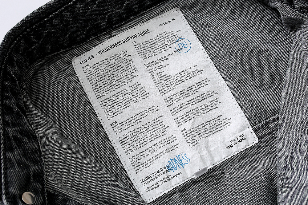 MADNESS 22FW  牛仔衬衣 黑色 日系 外套长袖 秋冬季 休闲 男女同款