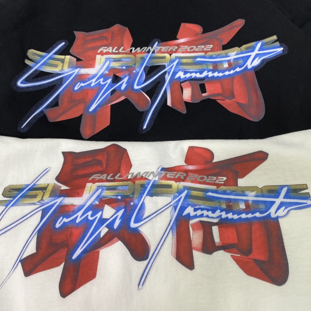 Supreme FW22 Week 4 Supreme x Yohji Yamamoto 山本耀司联名款字母印花 黑色 白色 连帽卫衣 套头 长袖 秋冬 男女同款  SUP-FW22-412
