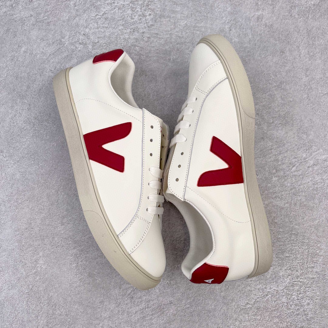 VEJA Esplar 白红 皮革 低筒 板鞋 休闲鞋 运动鞋 女鞋 男鞋 EO022110