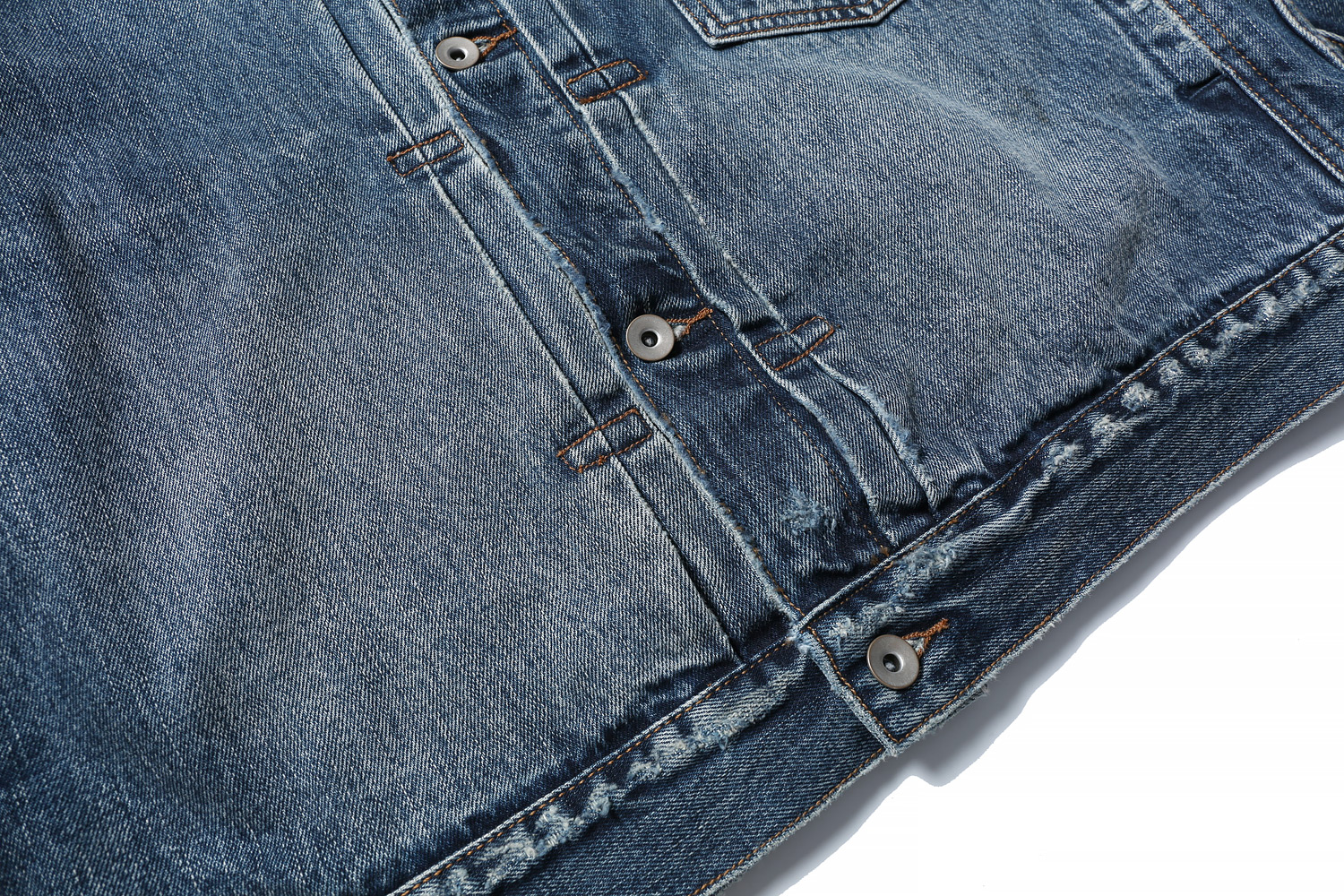 MADNESS 21AW JACKET 牛仔外套 蓝色 领口破坏水洗 日系 外套长袖 秋冬季 休闲 男女同款