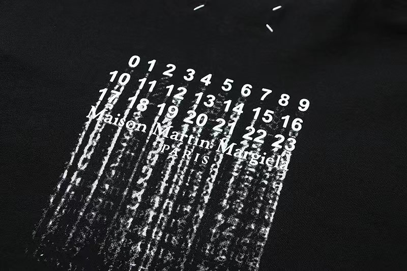 Maison Margiela 马吉拉 后背数字印花 黑色 短袖 T 恤 圆领 套头 夏季 男女同款 