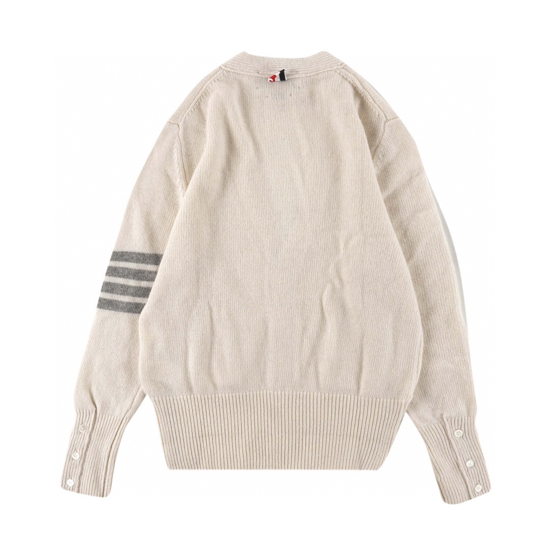 Thom Browne 21FW 四条纹单排扣羊毛衫米白色 针织衫 开衫 毛衣 外套 长袖 男女同款 