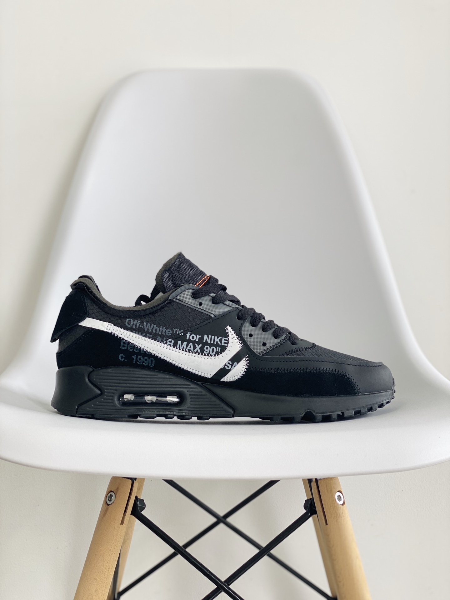 OFF-WHITE Air Max 90 THE TEN 黑色 联名 低筒 气垫缓震复古 跑鞋 休闲鞋 板鞋 男鞋 女鞋 AA7293-001