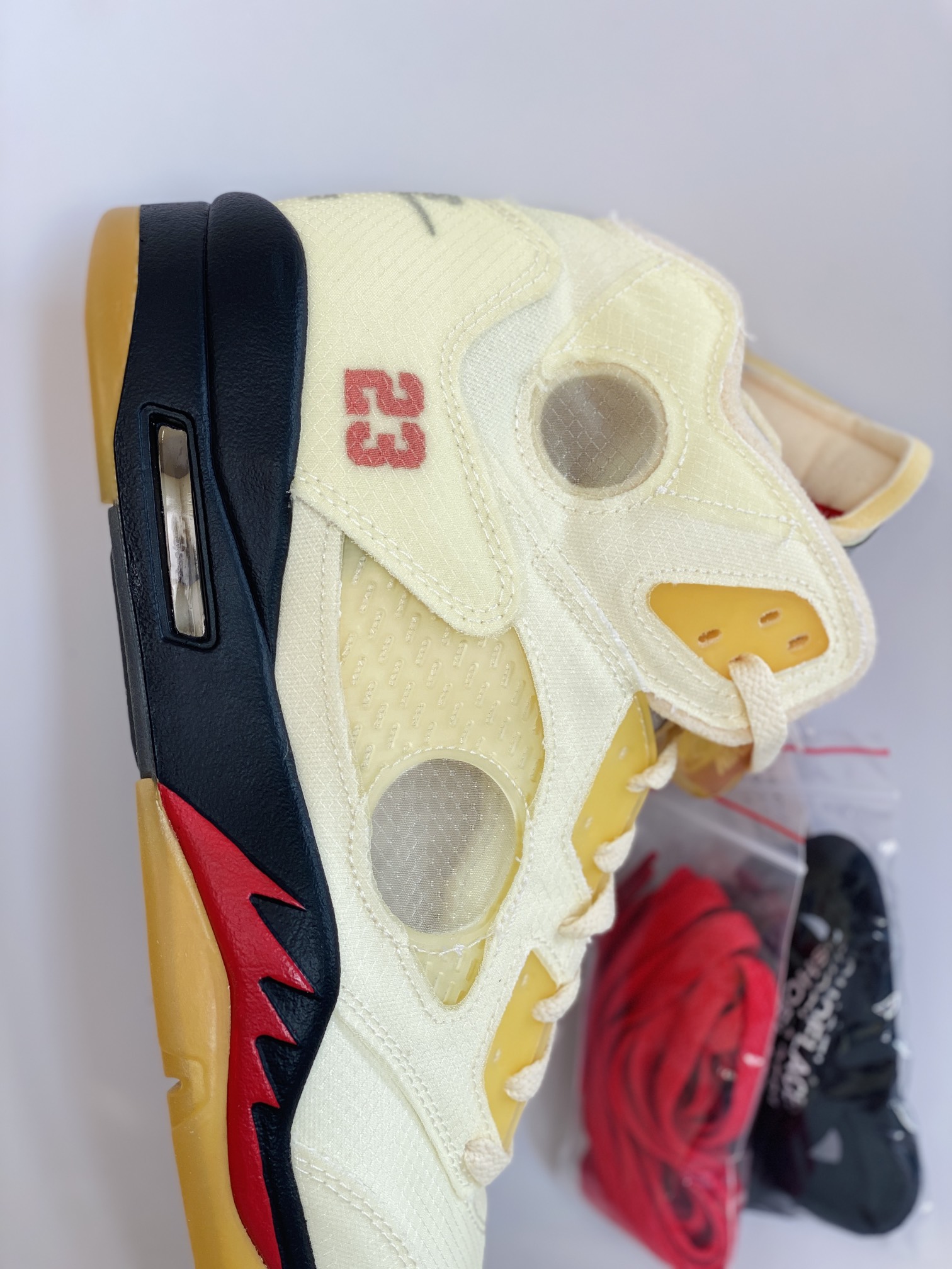 OFF-White Air Jordan 5 Retro Sail 白蝉翼  高筒 男鞋 休闲鞋 板鞋 篮球鞋 DH8565-100