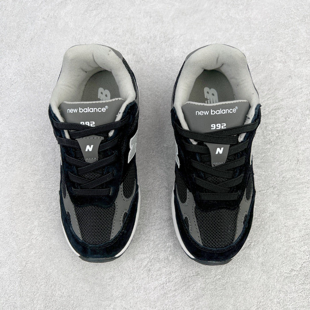 New Balance 992 系列 黑色 低筒 运动鞋 休闲鞋 板鞋 童鞋 