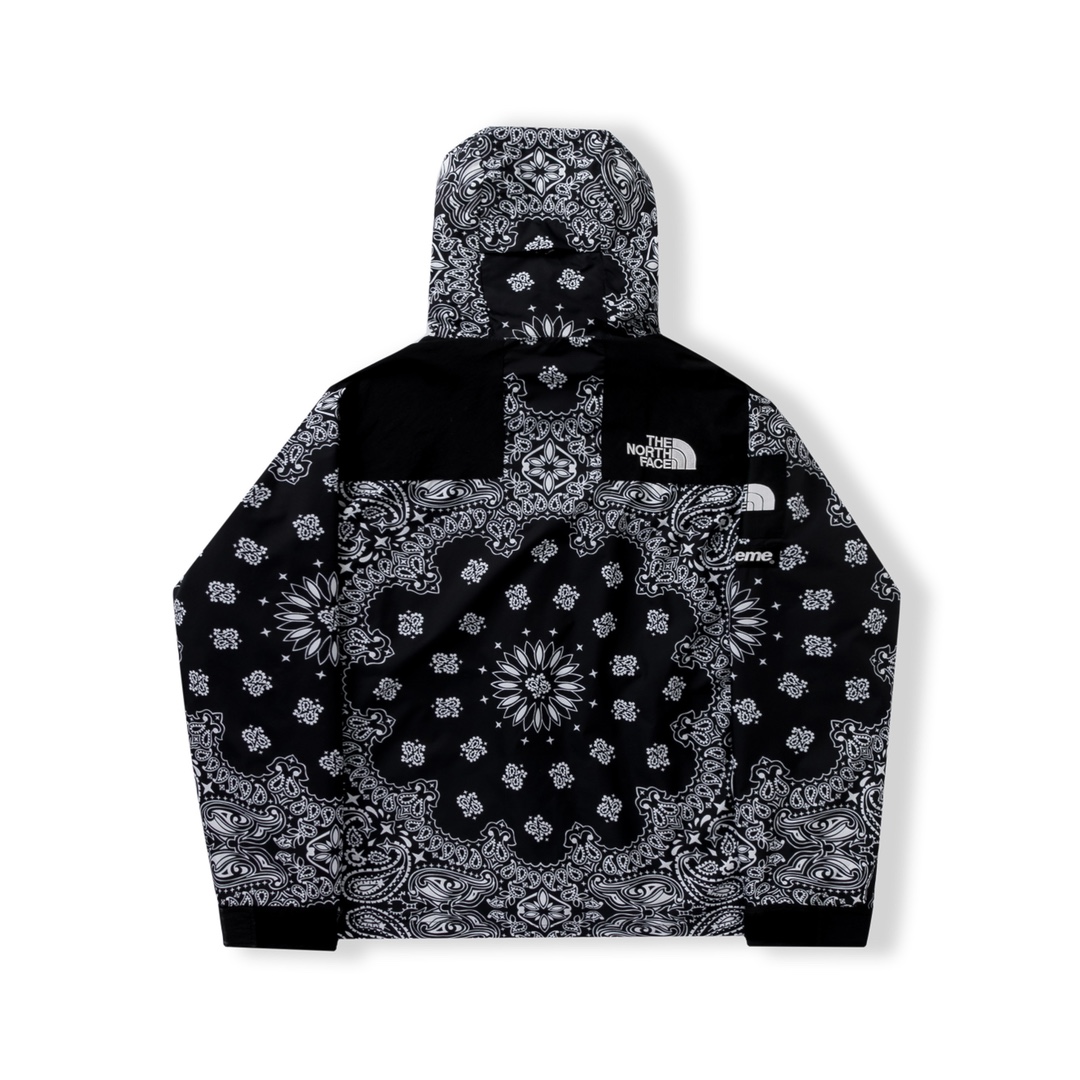 Supreme The North Face 14FW Bandana Mountain Jacket  Black 聯名款 黑色 變形蟲 腰果花 连帽冲锋衣 夾克 防水 防風 外套 男款 女款 SUP-FW14-636