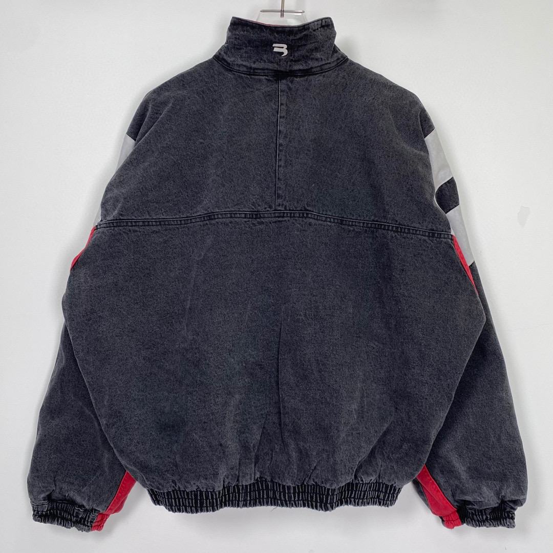 BALENCIAGA FW22 黑色 拼色立領 牛仔夾克 外套 長袖  秋冬保暖 男款 女款 