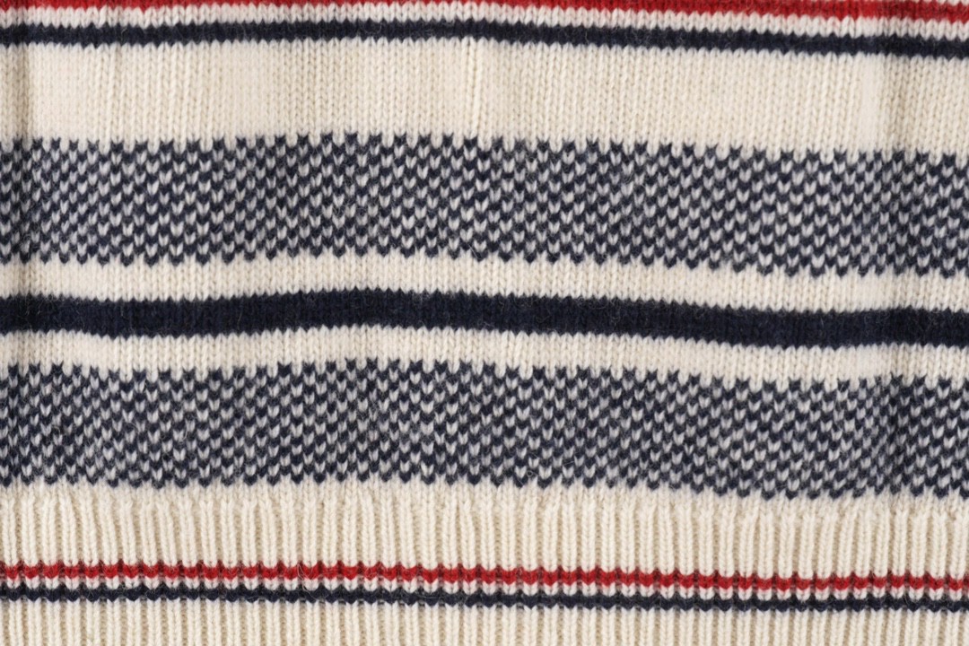 Thom Browne 条纹提花羊毛衫 米白色 针织衫 开衫 毛衣 外套 长袖 男女同款 