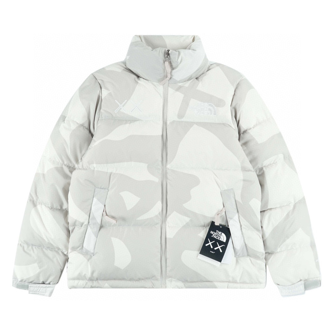 Kaws THE NORTH FACE   白色 羽绒服 北面 北脸  外套 长袖 保暖 男女同款  