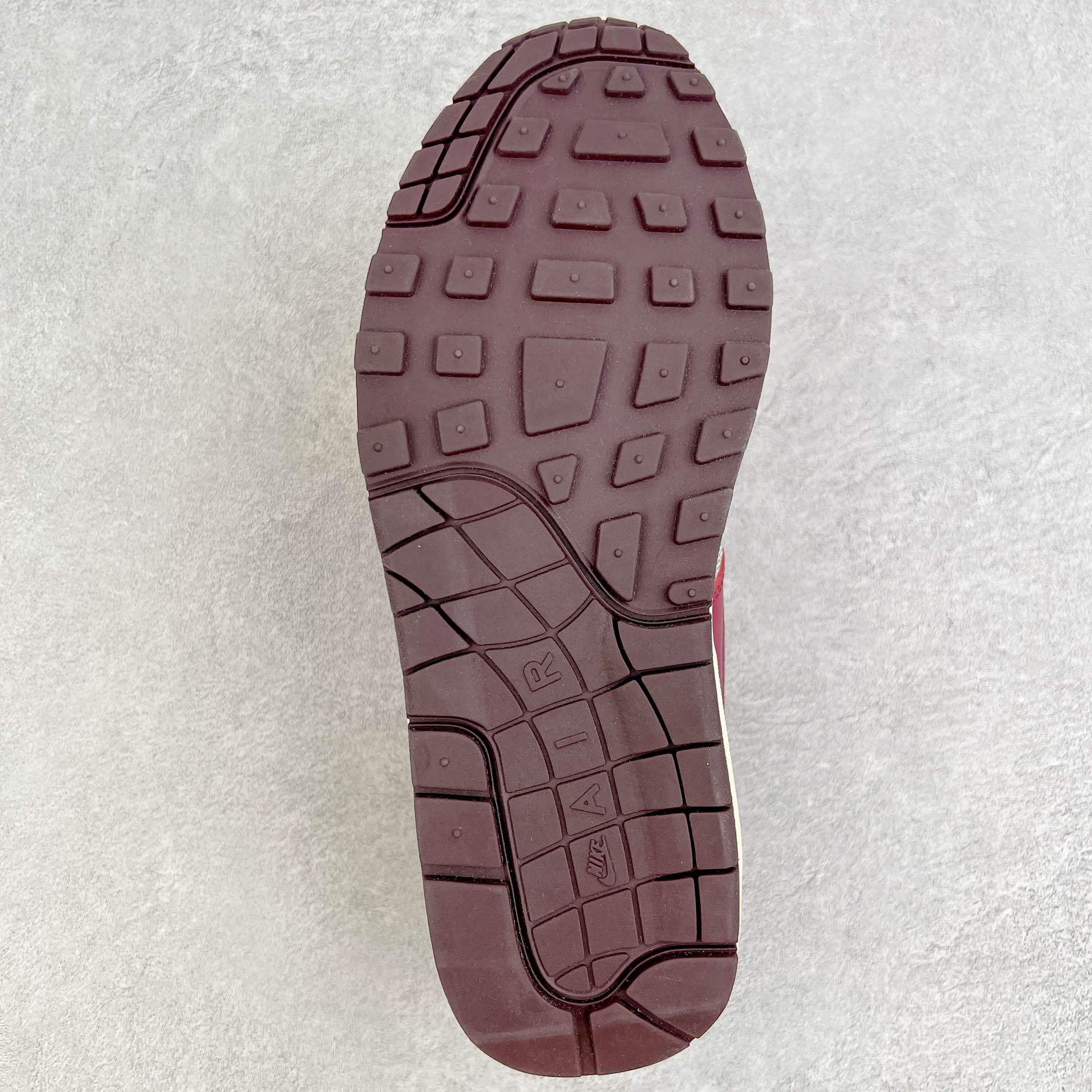 Patta Air Max 1  Night Maroon 玫红色 波浪纹 低筒 减震运动鞋 休闲鞋 板鞋 男鞋 女鞋 DH1348-001